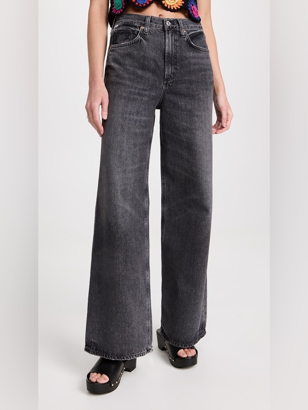 Citizens of Humanity Paloma Baggy Wide Leg Jeans Beverly Brook Black 28